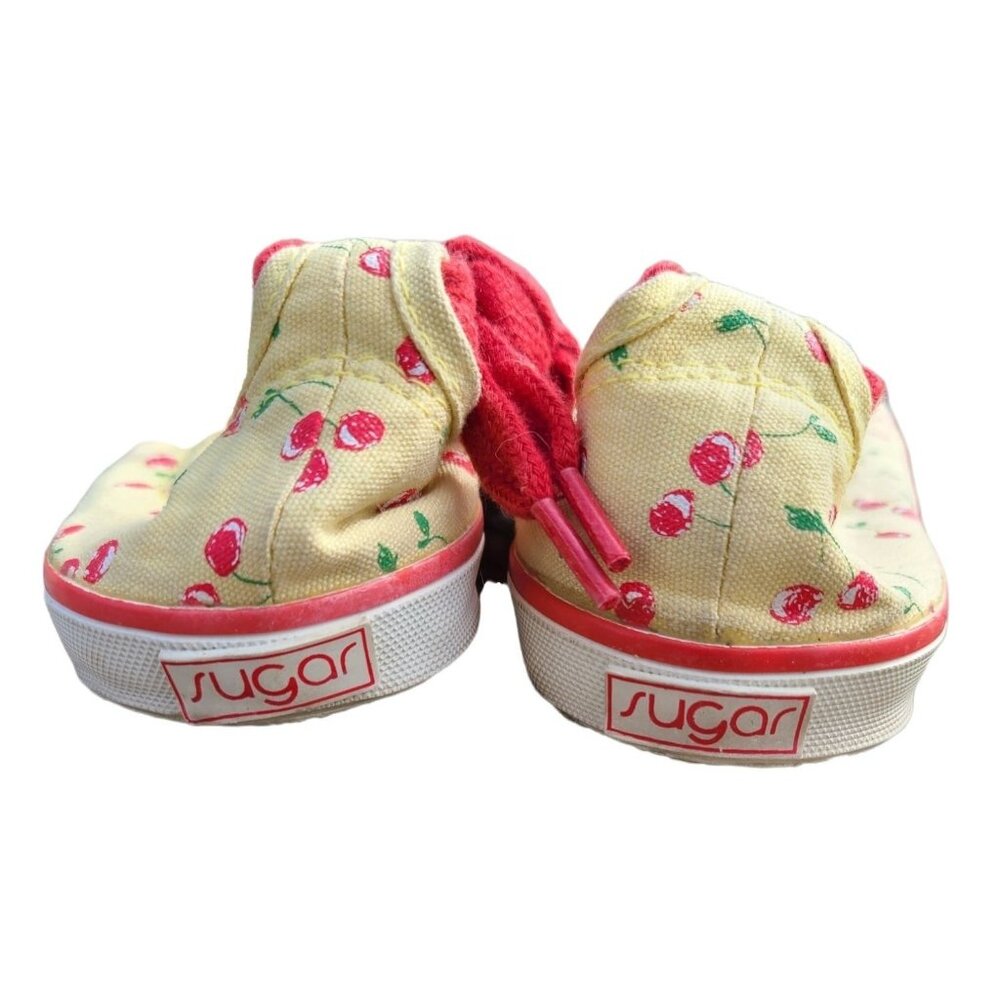 Vintage TwentySixRed Women's Size 6 Sugar Cherry Print Ankle Tie Slip-on Shoes - Picture 4 of 8